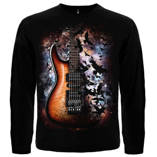 Crow and Guitar in Space Long Sleeve T-Shirt
