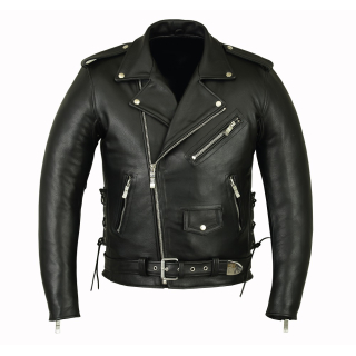 First (Long with a Stitch) Leather Biker Jacket 