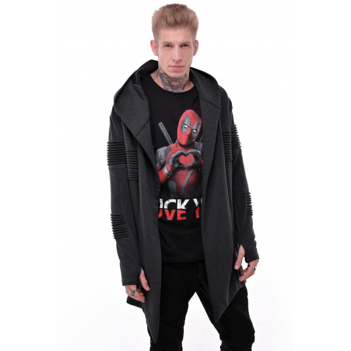 Rib (Gray) Warm Mantle Hoodie