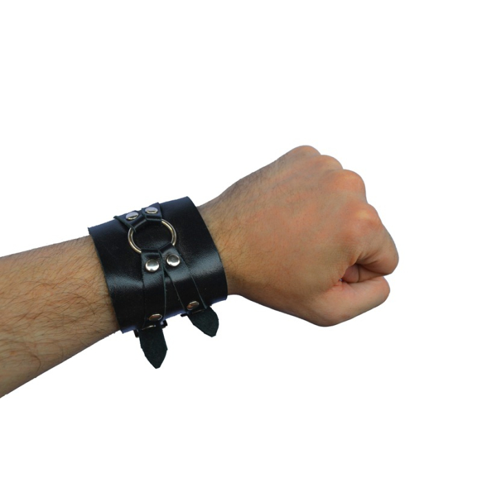 2 Straps with Cross and Big Ring №75 Wristband