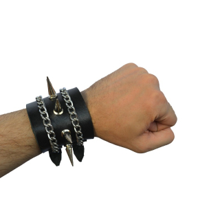 2 Straps with Chains and Spikes №77 Wristband