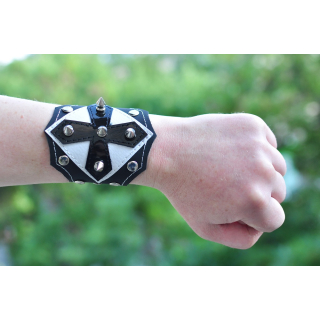 Cross on a White Background, Small Spike and Holnitens Figured №330 Bracelet