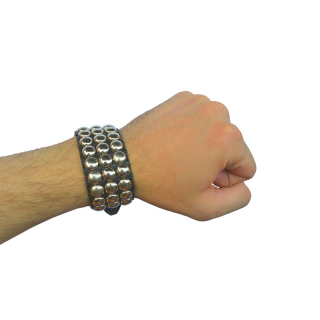 3 Rows Round Rivet №14 Wristband