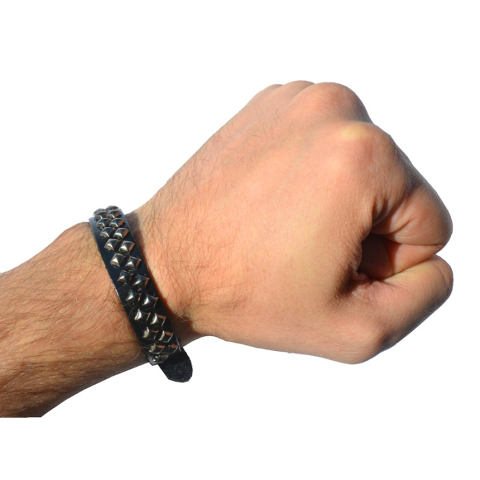 Strap with Small Pyramid №209 Leather Bracelet