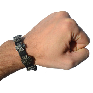 Strap with Maltese Cross №210 Leather Bracelet 