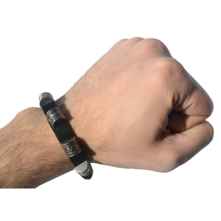 Strap with Three-Dimensional Rivet with a Pattern №211 Leather Bracelet 