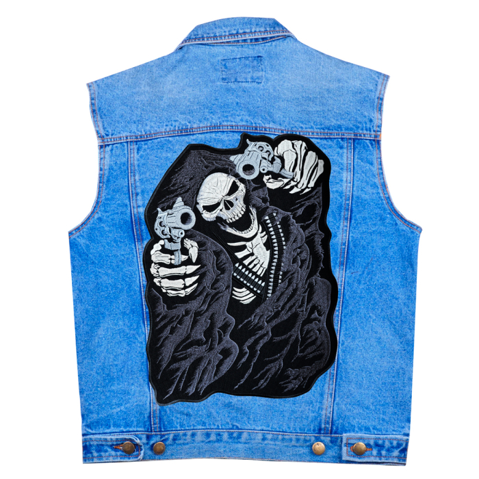 Death with Revolvers Embroidered Patch Death with Revolvers Embroidered Patch