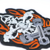 Death on a Motorcycle (Pistons) Embroidered Patch