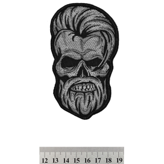 Bearded Skull Embroidered Patch