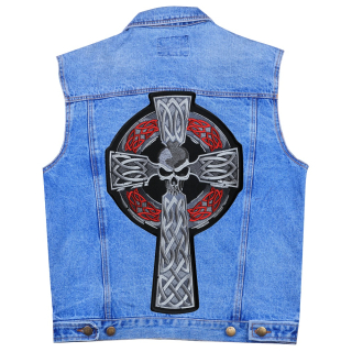 Celtic Cross with a Skull Back Embroidered Patch