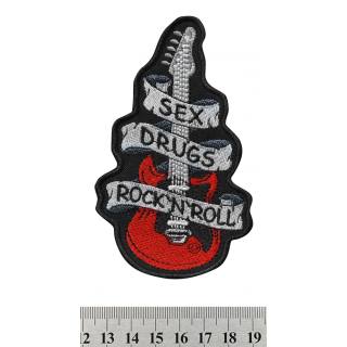 Sex, Drugs, Rock'n'Roll (Red Guitar) Embroidered Patch
