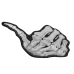 Skeleton Thumb Up Embroidered Patch
