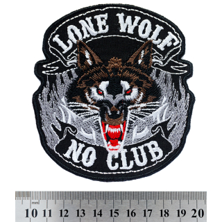 Lone Wolf, No Club Embroidered Patch