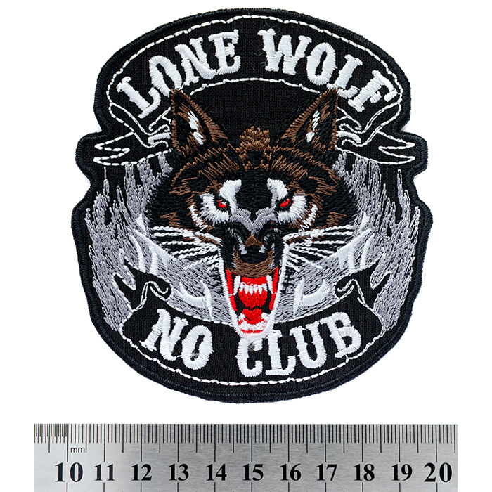 Lone Wolf, No Club Embroidered Patch