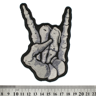 Skeleton Sign of the Horns (Goat) Embroidered Patch