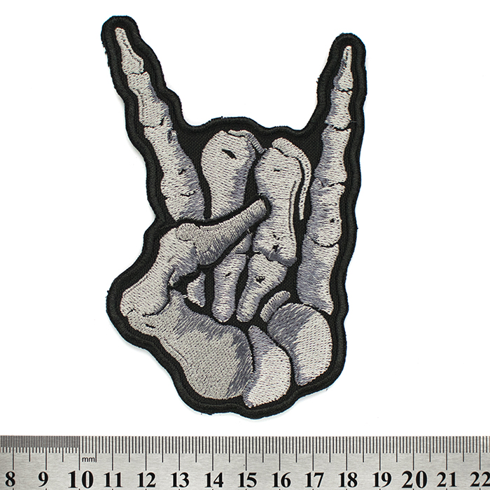 Skeleton Sign of the Horns (Goat) Embroidered Patch