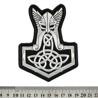 Thor's Hammer with Triquetra Embroidered Patch