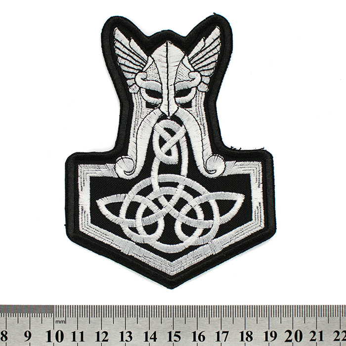 Thor's Hammer with Triquetra Embroidered Patch