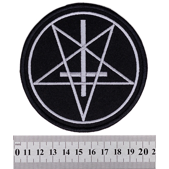 Pentagram with Inverted Cross Embroidered Patch