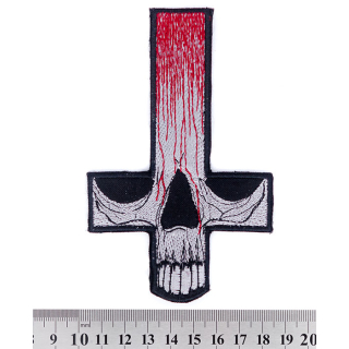 Inverted Cross (Skull) Embroidered Patch