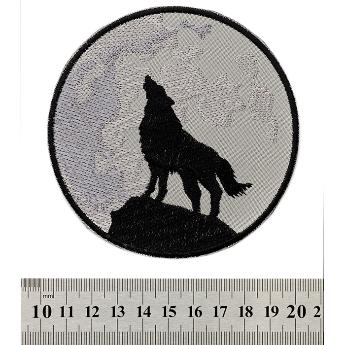 Wolf Howling at the Moon Embroidered Patch