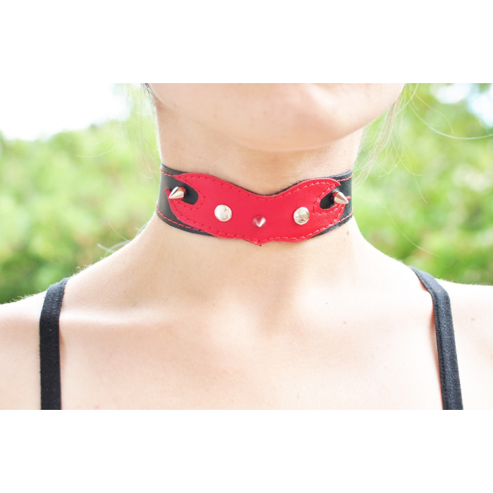 Small Spike and Holnitens (Black and Red) №306 Collar