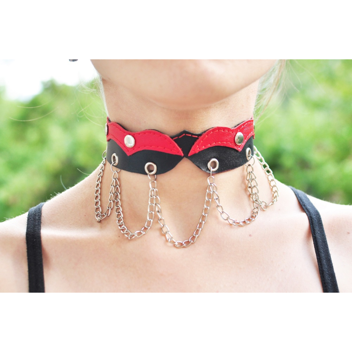 Chains and Holnitens (Black and Red) №319 Collar