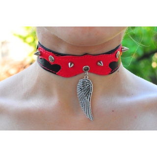 Wing Big Two-Sided Pendant (Steel Color) (ar-005) Collar
