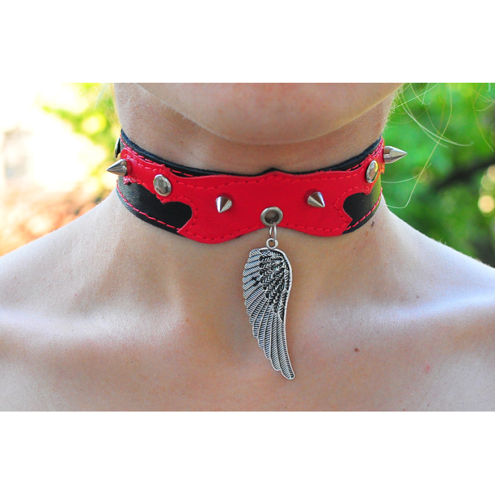 Wing Big Two-Sided Pendant (Steel Color) (ar-005) Collar