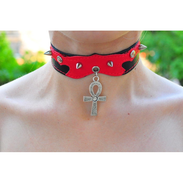 Ankh with a Braided Pattern Pendant (ar-005) Collar