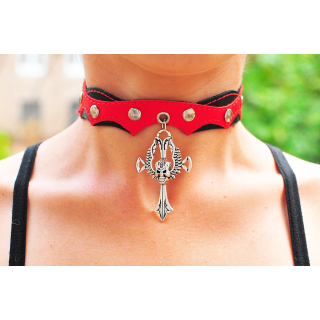 Skull with Wings on the Cross Pendant (ar-001) Collar