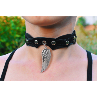 Wing Big Two-Sided Pendant (Steel Color) (ar-002) Collar