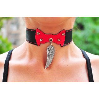 Wing Big Two-Sided Pendant (Steel Color) (ar-003) Collar