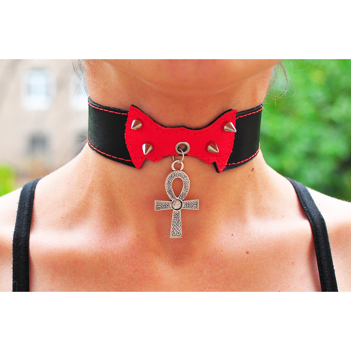 Ankh with a Braided Pattern Pendant (ar-003) Collar