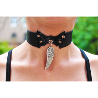 Wing Big Two-Sided Pendant (Steel Color) (ar-004) Collar