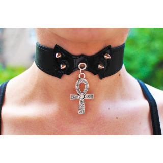 Ankh with a Braided Pattern Pendant (ar-004) Collar