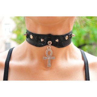 Ankh with a Braided Pattern Pendant (ar-006) Collar