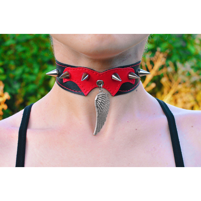 Wing Big Two-Sided Pendant (Steel Color) (ar-007) Collar