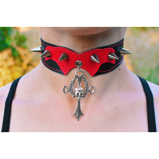 Skull with Wings on the Cross Pendant (ar-007) Collar