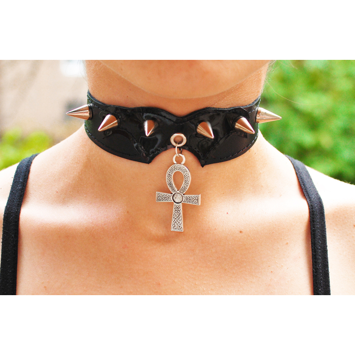 Ankh with a Braided Pattern Pendant (ar-008) Collar