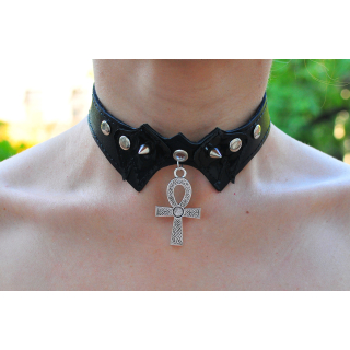 Ankh with a Braided Pattern Pendant (ar-009) Collar