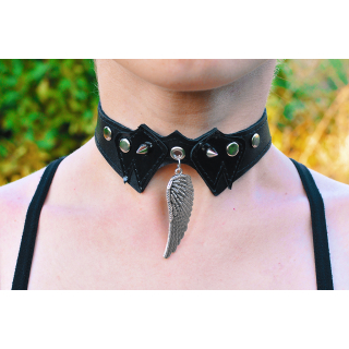 Wing Big Two-Sided Pendant (Steel Color) (ar-009) Collar