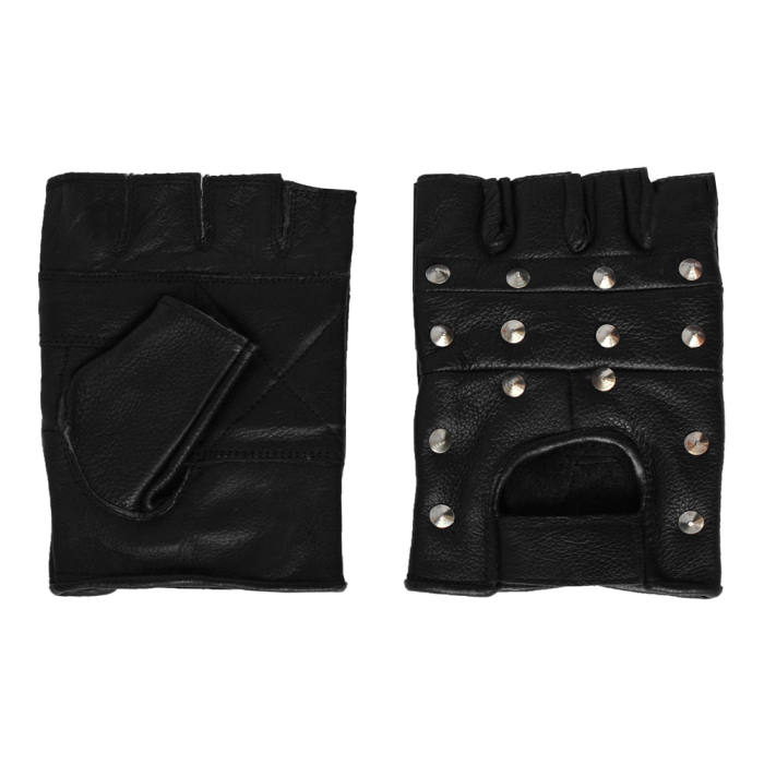 First Motorcycle Leather Gloves with a Rivet Thorn