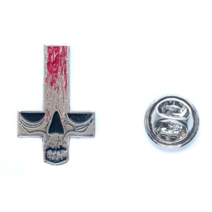 Inverted Cross with Skull Figured (Icon) Pin