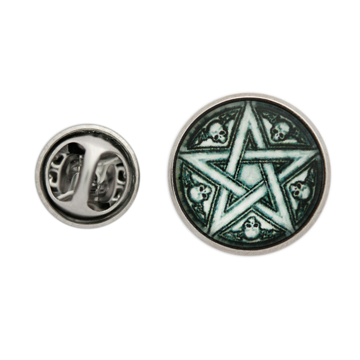 Pentagram with Skulls (Icon) Pin