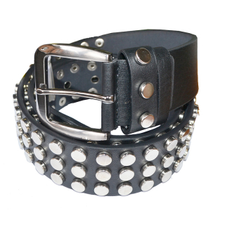 3 Rows Cylindrical Rivet (Leatherette) Belt