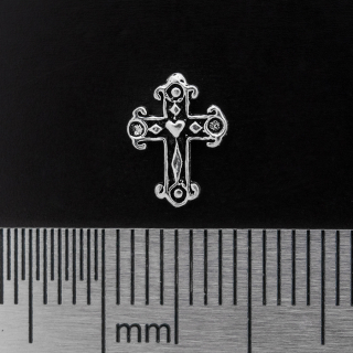 Cross with Heart (925 Silver) Stud Earring