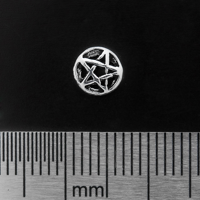 Pentagram (Braided Rays) (925 Silver) Stud Earring