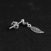 Pendant with Leaf (925 Silver) Stud Earring