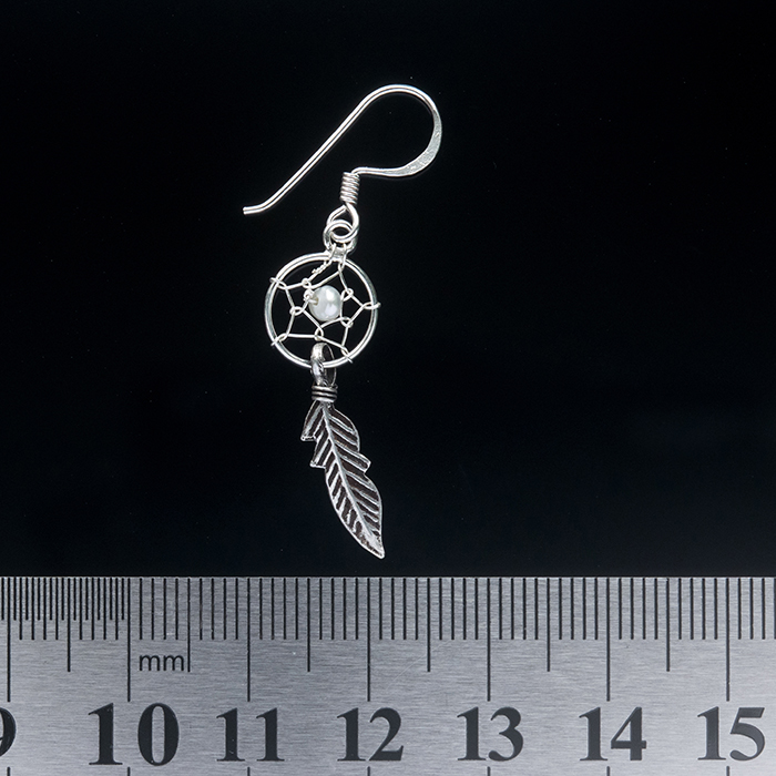 Small Dream Catcher with Mother-Of-Pearl Stone (eas-047) Earring